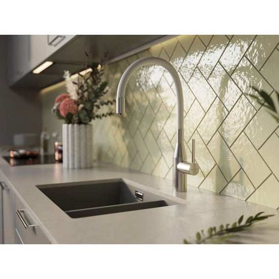 Смеситель для кухни Omoikiri Yatomi 2 Plus BN-WH 4994345, нержавеющая сталь/белый фото 4