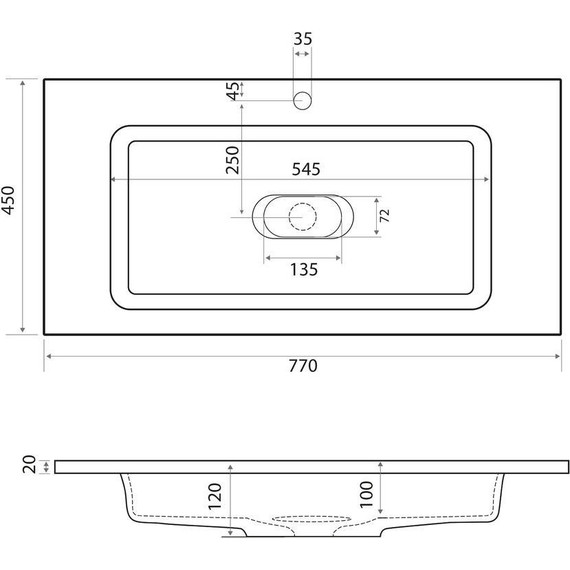 Тумба подвесная с раковиной Taliente Olejio 80 см TA-MBO-80PR-blanco, белый глянцевый фото 8