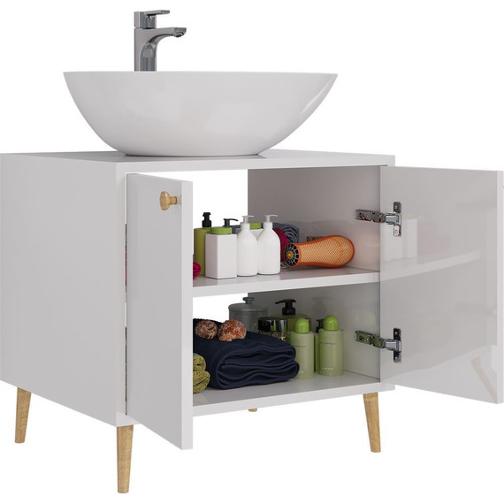 Тумба напольная со столешницей Dreja Luno 60 см 99.2001, белый глянцевый - 4 Тумба напольная со столешницей Dreja Luno 60 см 99.2001, белый глянцевый фото 4