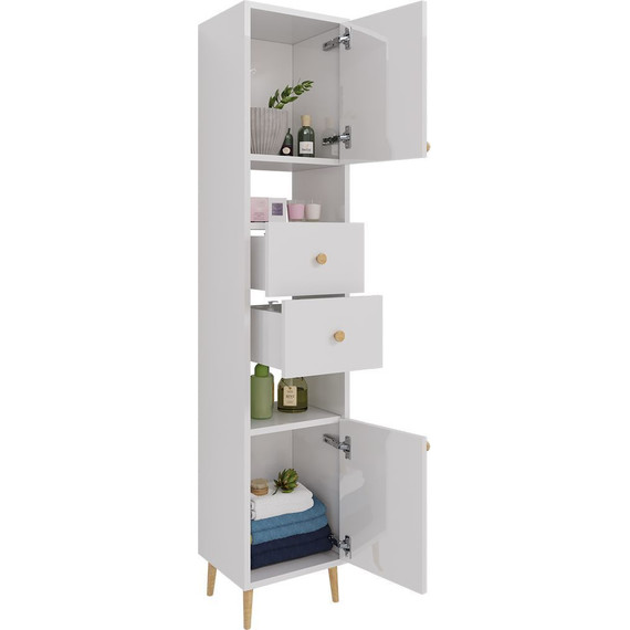 Пенал напольный Dreja Luno 35 см 99.2004, белый глянцевый - 3 Пенал напольный Dreja Luno 35 см 99.2004, белый глянцевый фото 3