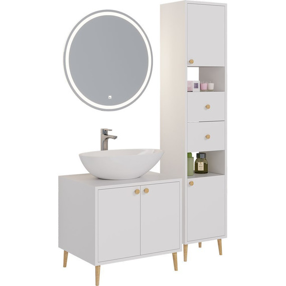 Пенал напольный Dreja Luno 35 см 99.2004, белый глянцевый - 5 Пенал напольный Dreja Luno 35 см 99.2004, белый глянцевый фото 5