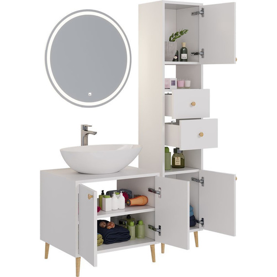 Пенал напольный Dreja Luno 35 см 99.2004, белый глянцевый - 6 Пенал напольный Dreja Luno 35 см 99.2004, белый глянцевый фото 6