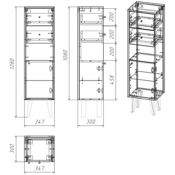 Шкаф напольный Dreja Luno 35 см 99.2005, белый глянцевый - 4 Шкаф напольный Dreja Luno 35 см 99.2005, белый глянцевый фото 4