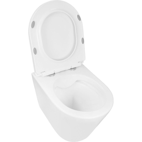 Унитаз подвесной безободковый Azario Vento AZ-1046 с тонкой крышкой микролифт фото 3