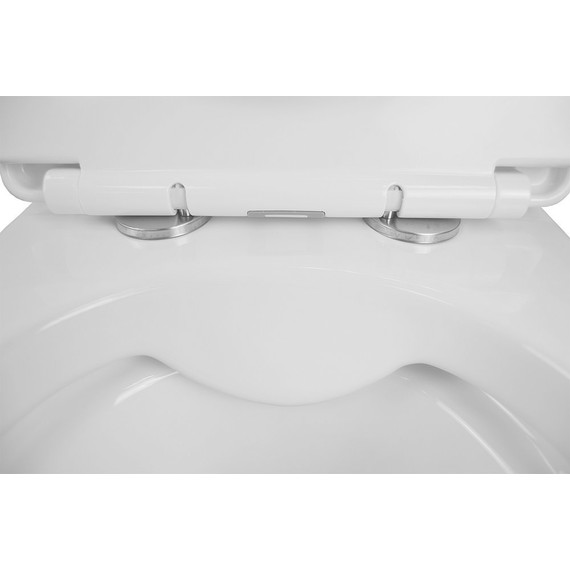 Унитаз подвесной безободковый Azario Vento AZ-1046 с тонкой крышкой микролифт фото 5