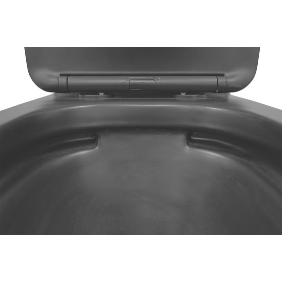 Унитаз-компакт безободковый Azario Black King AZ-8303D с тонкой крышкой микролифт, чёрный матовый, Цвет производителя: чёрный матовый фото 6