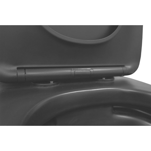 Унитаз-компакт безободковый Azario Black King AZ-8303D с тонкой крышкой микролифт, чёрный матовый, Цвет производителя: чёрный матовый фото 7