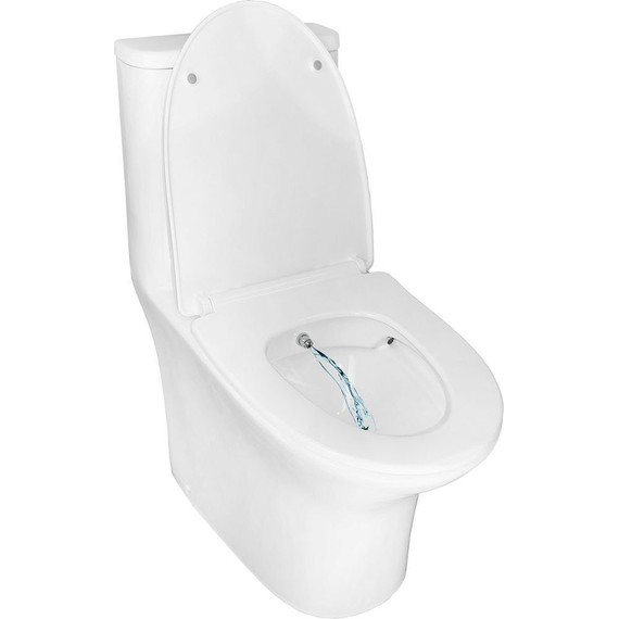 Унитаз-моноблок безободковый с функцией биде Azario Sente AZ-8614B с тонкой крышкой микролифт - 2 Унитаз-моноблок безободковый с функцией биде Azario Sente AZ-8614B с тонкой крышкой микролифт фото 2