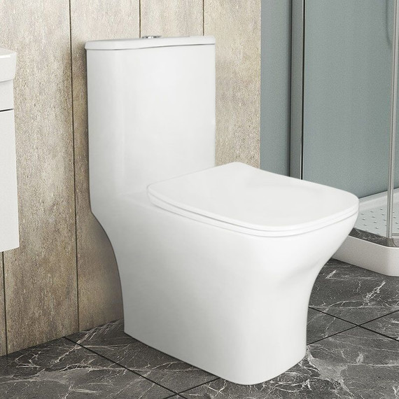 Унитаз-моноблок безободковый с функцией биде Azario Lodi AZ-8617B с тонкой крышкой микролифт - 12 Унитаз-моноблок безободковый с функцией биде Azario Lodi AZ-8617B с тонкой крышкой микролифт фото 12