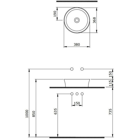 Раковина-чаша Berges Wasserhaus Ego SL 38 см 181711, тёмно-синий фото 2
