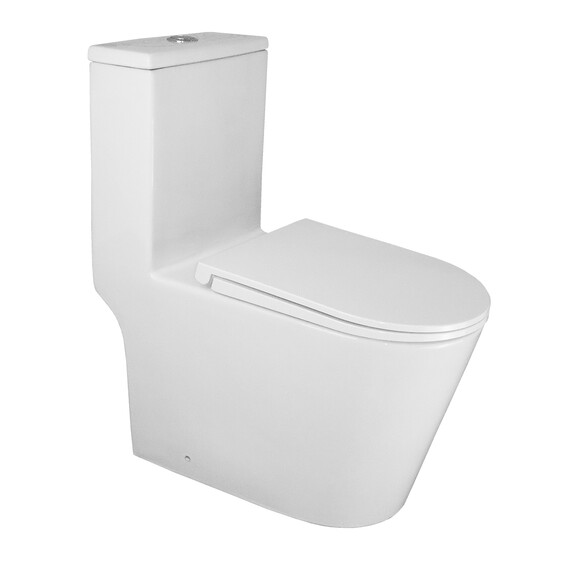 Унитаз-моноблок безободковый Azario Scala AZ-8101 с тонкой крышкой микролифт (система смыва торнадо) фото 10