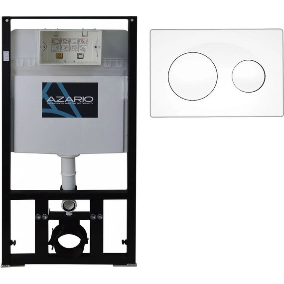 Инсталляция для подвесного унитаза Azario AZ-8010-1000 (кнопка смыва белая AZ-8200-0012) фото 