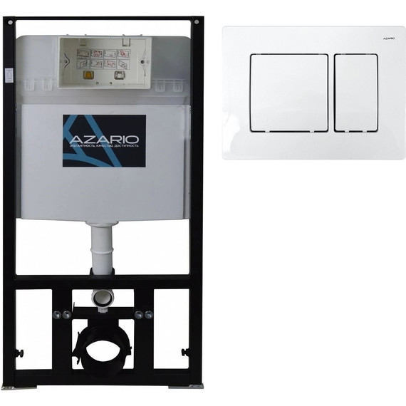 Инсталляция для подвесного унитаза Azario AZ-8010-1000 (кнопка смыва белая AZ-8200-0032) фото 