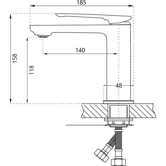 Душевой комплект Haiba: Душевая стойка HB24817 + смеситель для раковины HB10817, цвет хром фото 4
