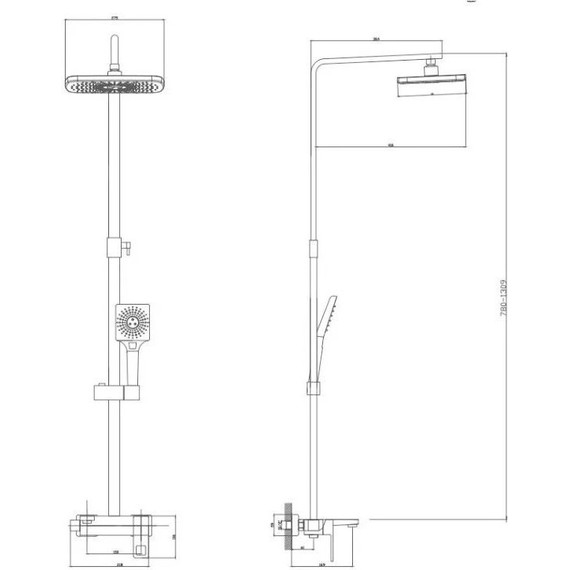 Душевой комплект Haiba: Душевая стойка HB24615 + смеситель для раковины высокий HB11615, цвет хром - 5 Душевой комплект Haiba: Душевая стойка HB24615 + смеситель для раковины высокий HB11615, цвет хром фото 5