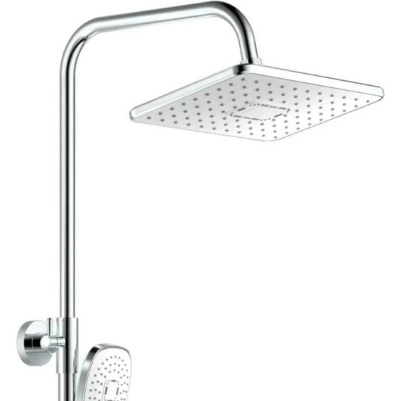 Душевой комплект Haiba: Душевая стойка HB23505 + смеситель для раковины HB13505, цвет хром фото 3