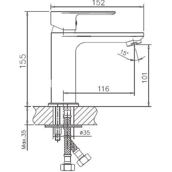 Душевой комплект Haiba: Душевая стойка HB24505 + смеситель для раковины HB10505, цвет хром - 4 Душевой комплект Haiba: Душевая стойка HB24505 + смеситель для раковины HB10505, цвет хром фото 4