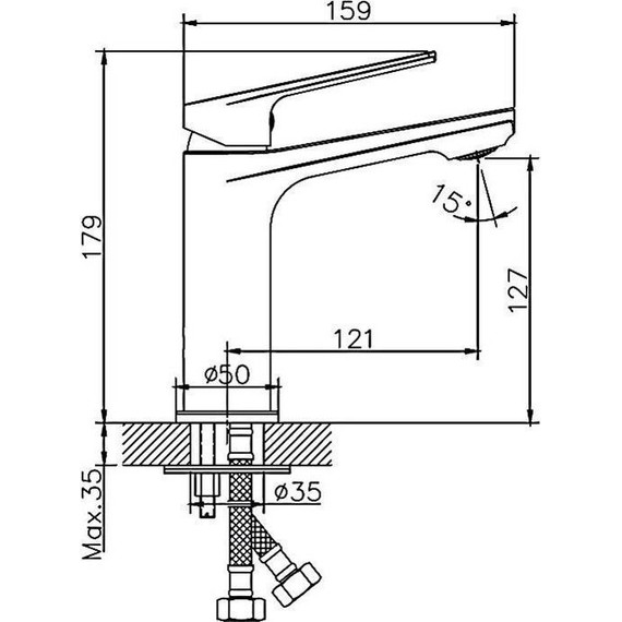 Душевой комплект Haiba: Душевая стойка HB24533-3 + смеситель для раковины HB10533-3, цвет графит фото 7