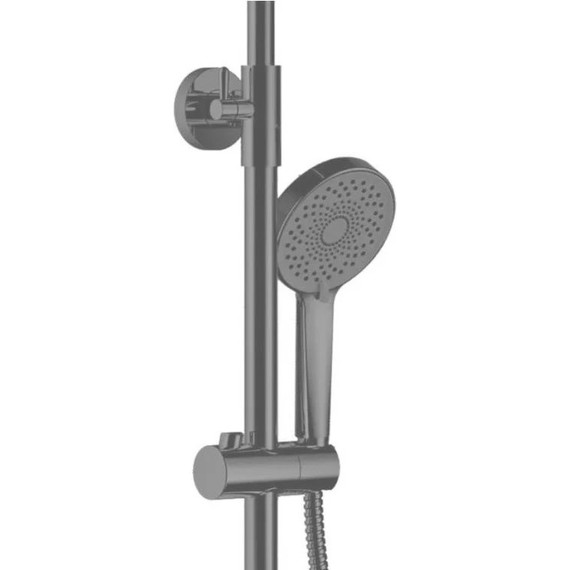 Душевой комплект Haiba: Душевая стойка HB24590-7 + смеситель для раковины HB12590-7, цвет чёрный матовый фото 5