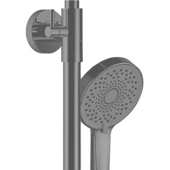 Душевой комплект Haiba: Душевая стойка HB24590-7 + смеситель для раковины HB12590-7, цвет чёрный матовый фото 6