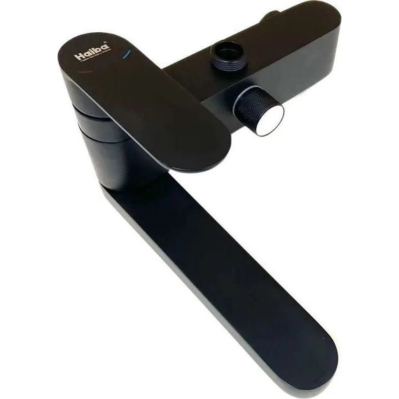 Душевой комплект Haiba: Душевая стойка HB24590-7 + смеситель для раковины HB12590-7, цвет чёрный матовый фото 7