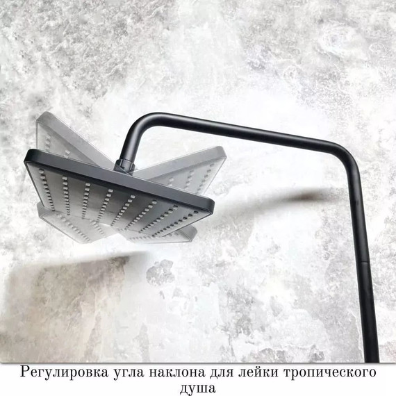 Душевой комплект Haiba: Душевая стойка HB24639-7 + смеситель для раковины HB10639-7, цвет чёрный матовый - 10 Душевой комплект Haiba: Душевая стойка HB24639-7 + смеситель для раковины HB10639-7, цвет чёрный матовый фото 10
