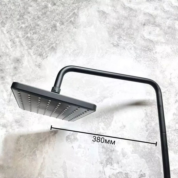 Душевой комплект Haiba: Душевая стойка HB24639-7 + смеситель для раковины HB10639-7, цвет чёрный матовый - 5 Душевой комплект Haiba: Душевая стойка HB24639-7 + смеситель для раковины HB10639-7, цвет чёрный матовый фото 5