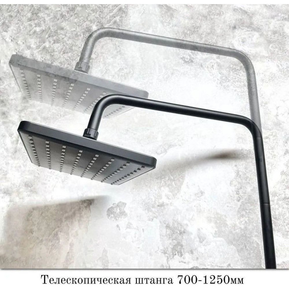 Душевой комплект Haiba: Душевая стойка HB24639-7 + смеситель для раковины HB10639-7, цвет чёрный матовый - 9 Душевой комплект Haiba: Душевая стойка HB24639-7 + смеситель для раковины HB10639-7, цвет чёрный матовый фото 9