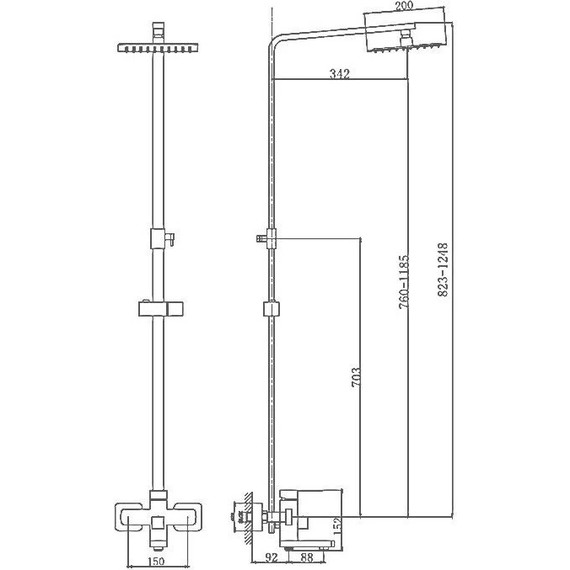 Душевой комплект Haiba: Душевая стойка HB24803 + смеситель для раковины HB10803, цвет нержавеющая сталь - 9 Душевой комплект Haiba: Душевая стойка HB24803 + смеситель для раковины HB10803, цвет нержавеющая сталь фото 9