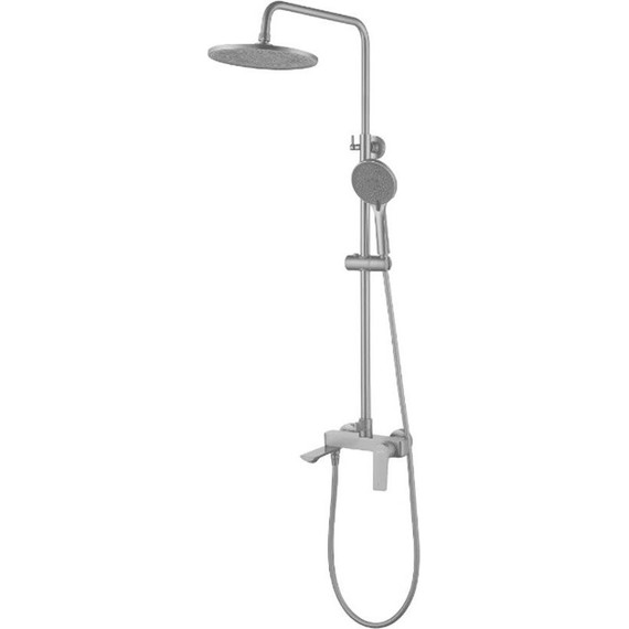 Душевой комплект Haiba: Душевая стойка HB24816-3 + смеситель для раковины HB10816-3, цвет графит - 2 Душевой комплект Haiba: Душевая стойка HB24816-3 + смеситель для раковины HB10816-3, цвет графит фото 2