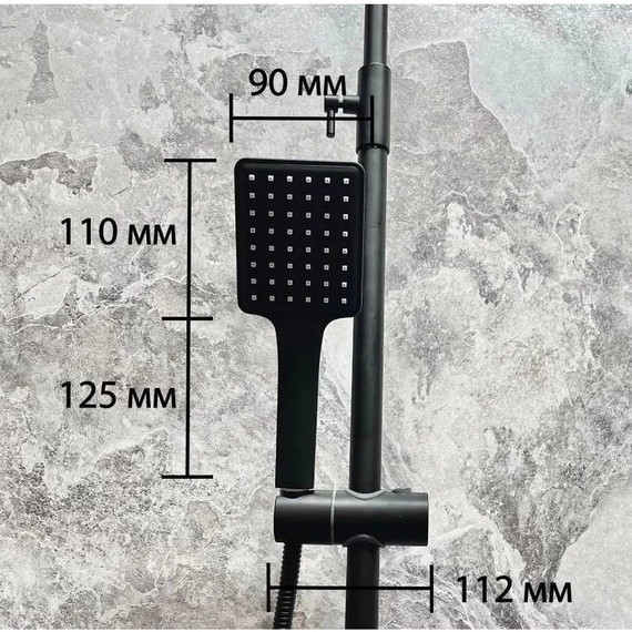 Душевой комплект Haiba: Душевая стойка HB24817-7 + смеситель для раковины HB10817-7, цвет чёрный матовый - 8 Душевой комплект Haiba: Душевая стойка HB24817-7 + смеситель для раковины HB10817-7, цвет чёрный матовый фото 8