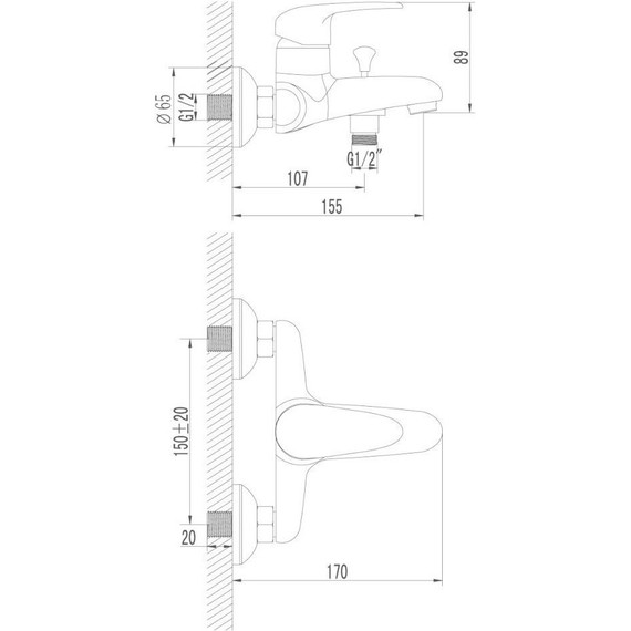 Набор смесителей Lemark: Смеситель для ванны Pramen LM3302C + cмеситель для раковины Pramen LM3306C фото 4