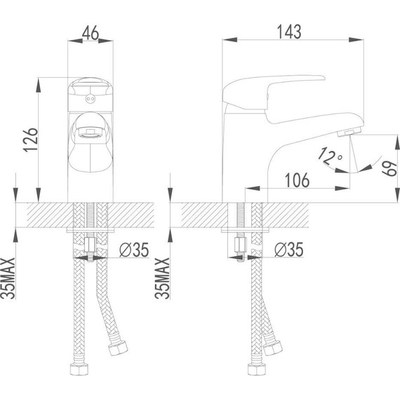 Набор смесителей Lemark: Смеситель для ванны Pramen LM3302C + cмеситель для раковины Pramen LM3306C фото 5