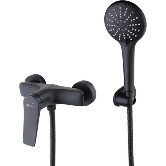 Душевой комплект Lemark: Душевая стойка Bronx LM3788BL + смеситель для душа Bronx LM3703BL, чёрный фото 2