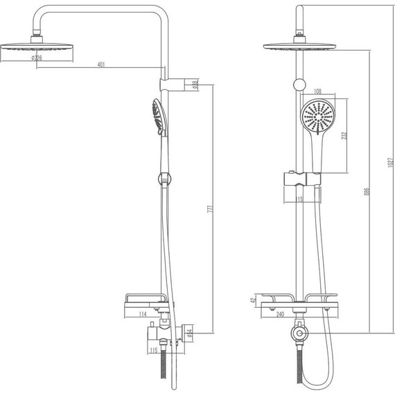 Душевой комплект Lemark: Душевая стойка Bronx LM3788BL + смеситель для душа Bronx LM3703BL, чёрный фото 4