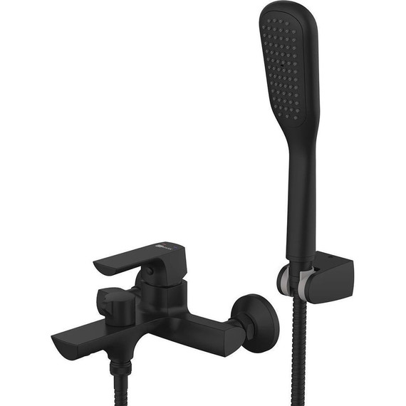 Набор смесителей Lemark: Смеситель для ванны Ursus LM7214BL + cмеситель для раковины высокий Ursus LM7209BL, чёрный фото 3