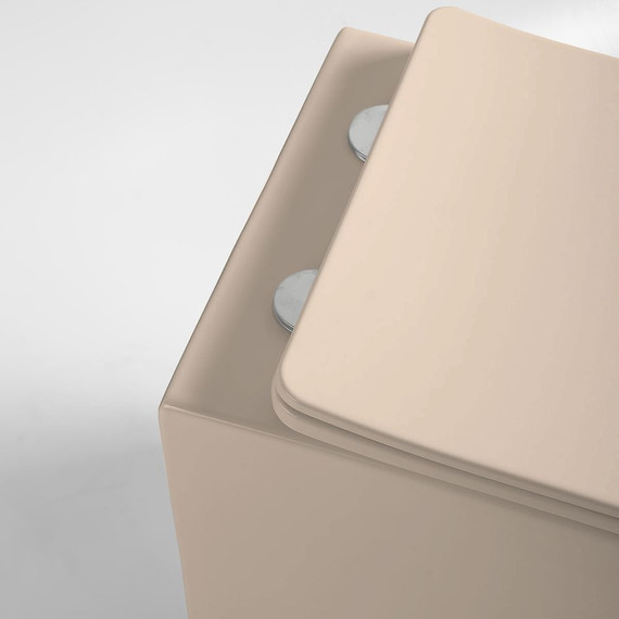 Унитаз подвесной безободковый Vincea Piatti VT1-11SMC с тонкой крышкой микролифт, капучино матовый, Цвет производителя: бежевый - 3 Унитаз подвесной безободковый Vincea Piatti VT1-11SMC с тонкой крышкой микролифт, капучино матовый, Цвет производителя: бежевый фото 3