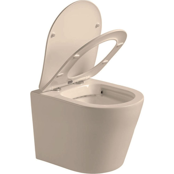 Унитаз подвесной безободковый Vincea Piatti VT1-11SMC с тонкой крышкой микролифт, капучино матовый, Цвет производителя: бежевый - 8 Унитаз подвесной безободковый Vincea Piatti VT1-11SMC с тонкой крышкой микролифт, капучино матовый, Цвет производителя: бежевый фото 8