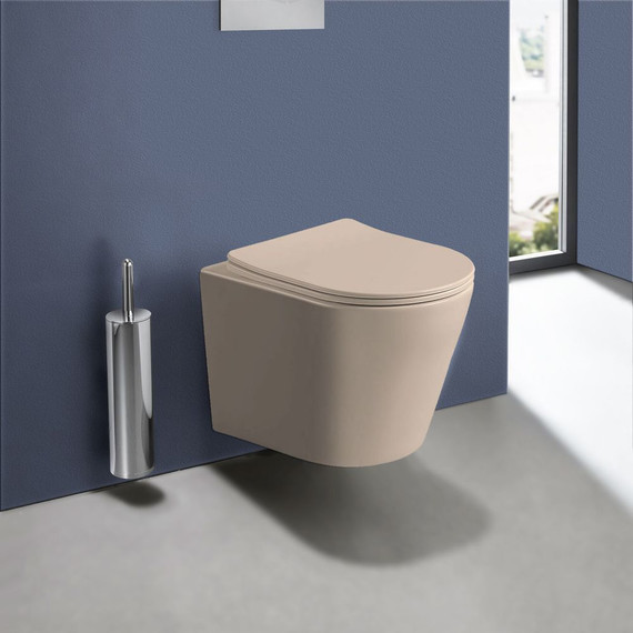 Унитаз подвесной безободковый Vincea Piatti VT1-11SMC с тонкой крышкой микролифт, капучино матовый, Цвет производителя: бежевый - 9 Унитаз подвесной безободковый Vincea Piatti VT1-11SMC с тонкой крышкой микролифт, капучино матовый, Цвет производителя: бежевый фото 9