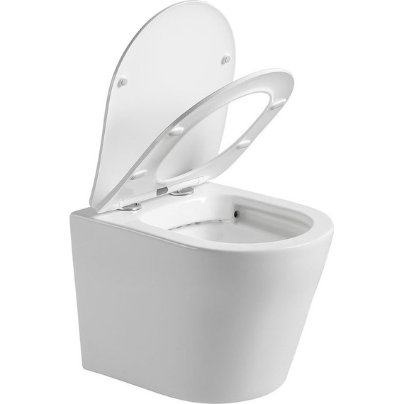 Унитаз подвесной безободковый Vincea Piatti VT1-11S с тонкой крышкой микролифт, Цвет производителя: белый - 8 Унитаз подвесной безободковый Vincea Piatti VT1-11S с тонкой крышкой микролифт, Цвет производителя: белый фото 8