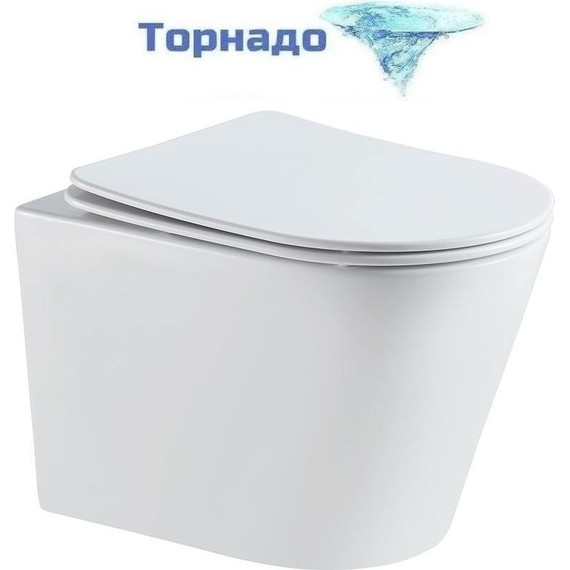 Унитаз подвесной Vincea Platti VT1-11T с тонкой крышкой микролифт (Система смыва торнадо) фото 