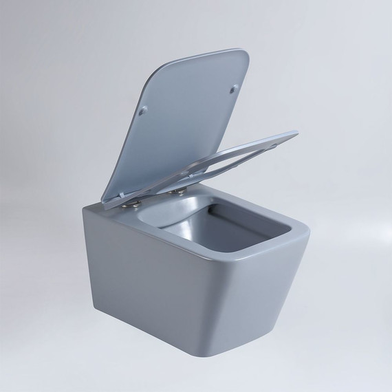 Унитаз подвесной безободковый Vincea Q-Line VT1-12MO с тонкой крышкой микролифт, океан матовый, Цвет производителя: синий - 2 Унитаз подвесной безободковый Vincea Q-Line VT1-12MO с тонкой крышкой микролифт, океан матовый, Цвет производителя: синий фото 2