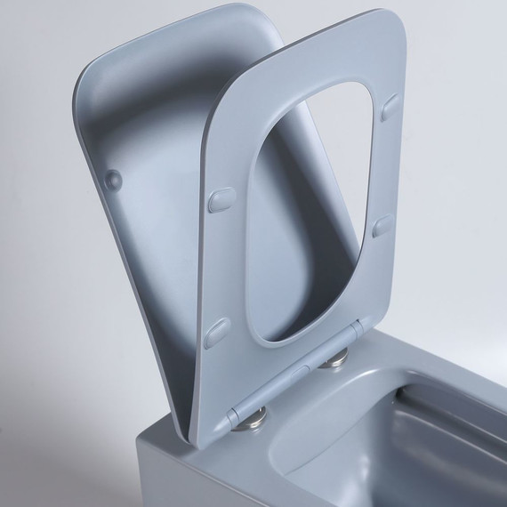 Унитаз подвесной безободковый Vincea Q-Line VT1-12MO с тонкой крышкой микролифт, океан матовый, Цвет производителя: синий - 5 Унитаз подвесной безободковый Vincea Q-Line VT1-12MO с тонкой крышкой микролифт, океан матовый, Цвет производителя: синий фото 5