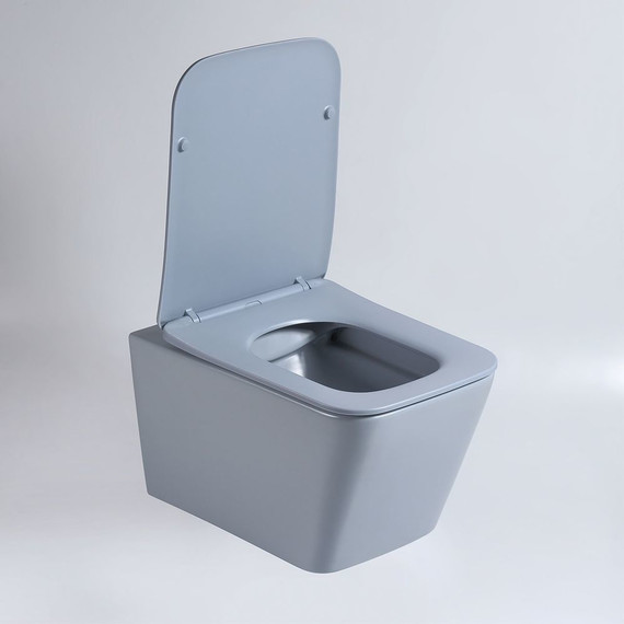 Унитаз подвесной безободковый Vincea Q-Line VT1-12MO с тонкой крышкой микролифт, океан матовый, Цвет производителя: синий - 7 Унитаз подвесной безободковый Vincea Q-Line VT1-12MO с тонкой крышкой микролифт, океан матовый, Цвет производителя: синий фото 7