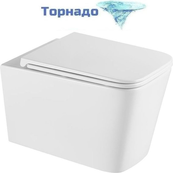 Унитаз подвесной Vincea Q-Line VT1-12T с тонкой крышкой микролифт (Система смыва торнадо) фото 