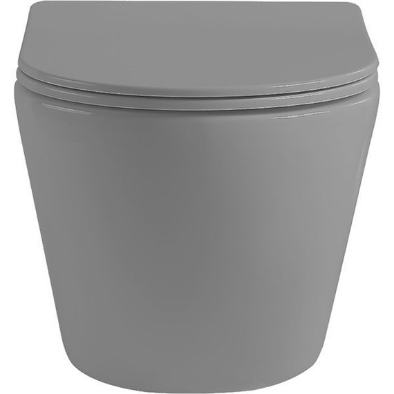 Унитаз подвесной безободковый Vincea Globo VT1-14SMA с тонкой крышкой микролифт, антрацит матовый фото 8