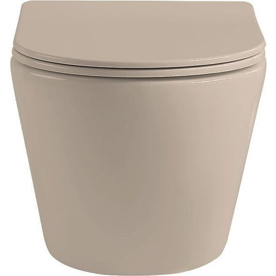 Унитаз подвесной безободковый Vincea Globo VT1-14SMC с тонкой крышкой микролифт, капучино матовый, Цвет производителя: бежевый фото 8