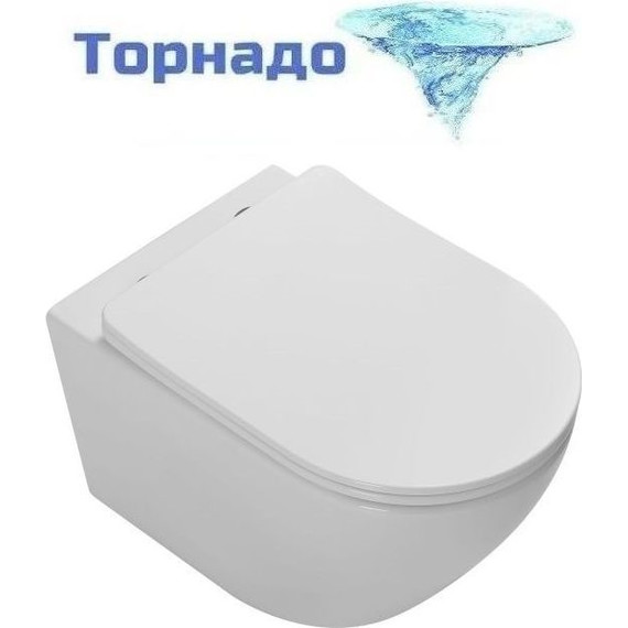 Унитаз подвесной Vincea Globo VT1-14T с тонкой крышкой микролифт (Система смыва торнадо) фото 