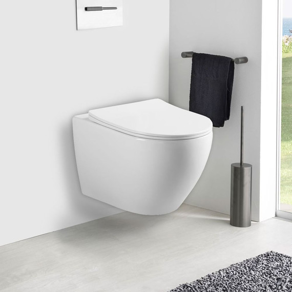 Унитаз подвесной безободковый Vincea Esse VT1-211 с тонкой крышкой микролифт - 5 Унитаз подвесной безободковый Vincea Esse VT1-211 с тонкой крышкой микролифт фото 5