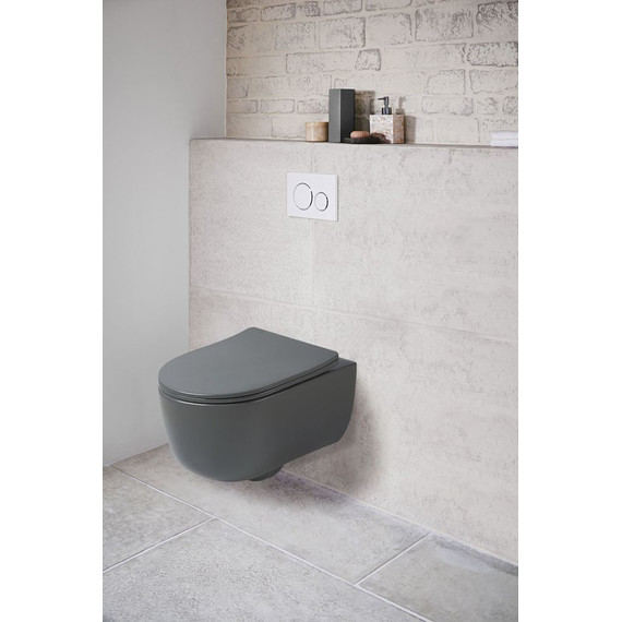 Унитаз подвесной безободковый Vincea Evo VT1-34SMA с тонкой крышкой микролифт, антрацит матовый фото 8